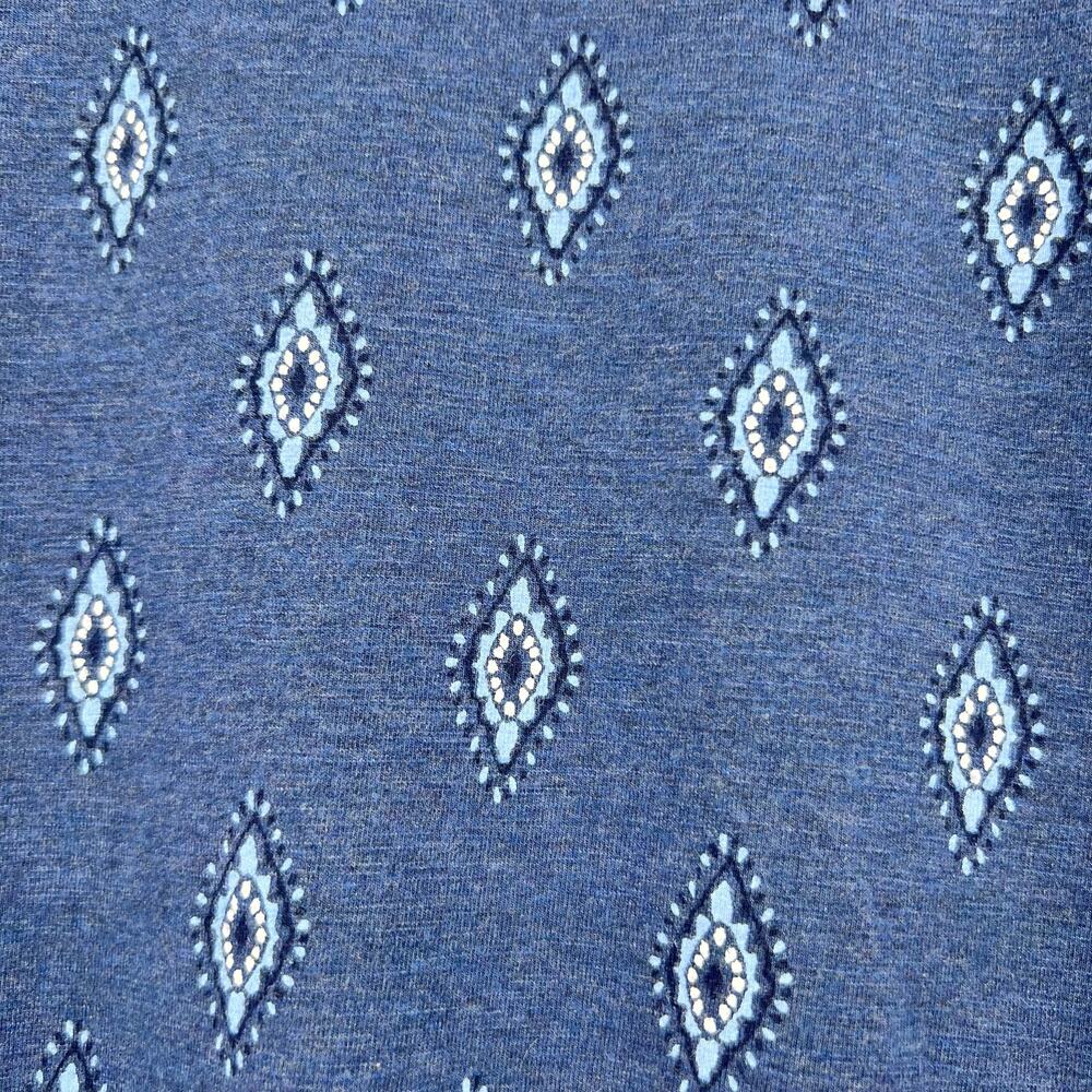 J.Jill Ikat Diamond Print long sleeve navy blue midi knit long dress comfort XL - Picture 3 of 8